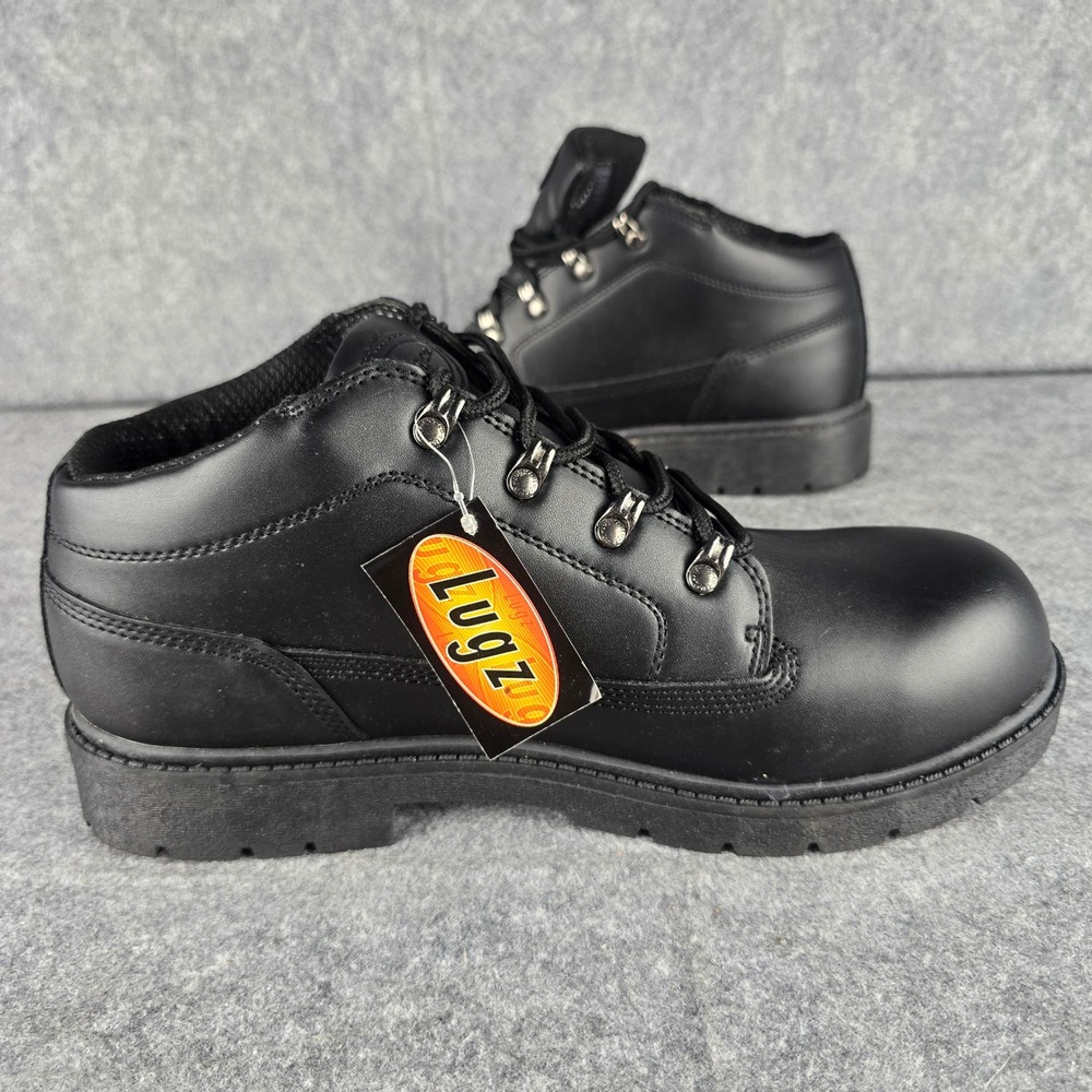 Lugz Mantle Mid Men 12 Black Work Boot Slip Resistant Classic Hip Hop Style